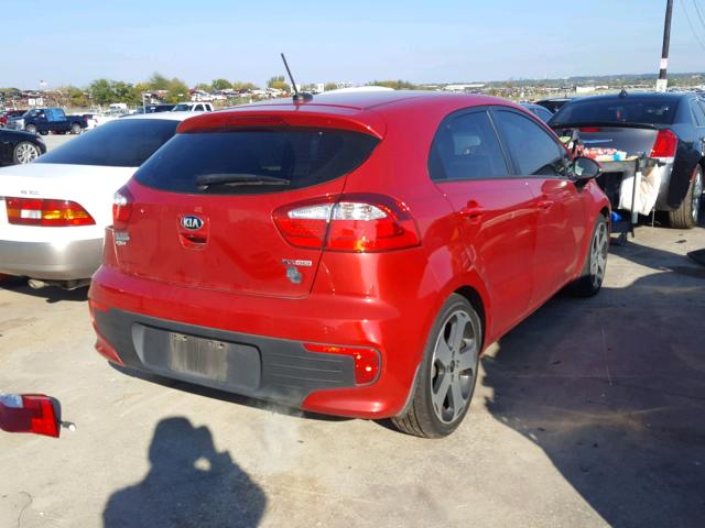 KNADN5A30G6660844 - 2016 KIA RIO EX RED photo 4