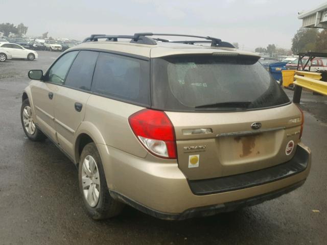 4S4BP60C586327113 - 2008 SUBARU OUTBACK GREEN photo 3