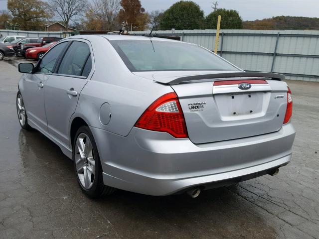 3FAHP0KC1AR341758 - 2010 FORD FUSION SPO SILVER photo 3