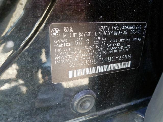 WBAKB8C59BCY65816 - 2011 BMW ALPINA B7 BLACK photo 10