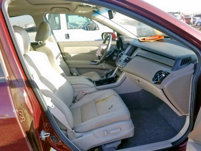 5J8TB2H28CA002250 - 2012 ACURA RDX MAROON photo 5