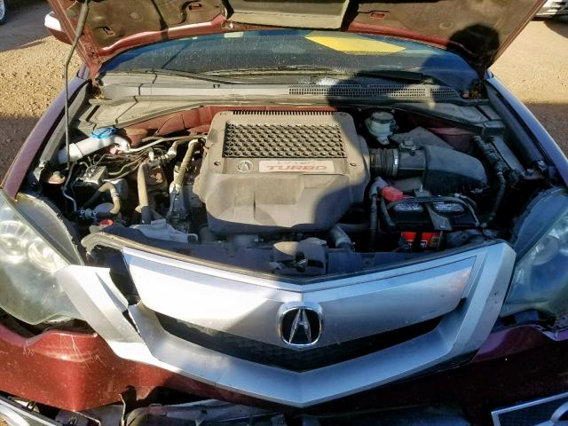 5J8TB2H28CA002250 - 2012 ACURA RDX MAROON photo 7