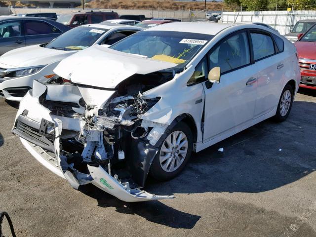 JTDKN3DP8E3064134 - 2014 TOYOTA PRIUS PLUG WHITE photo 2