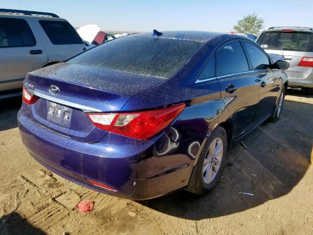 5NPEB4AC9CH363274 - 2012 HYUNDAI SONATA GLS BLUE photo 4