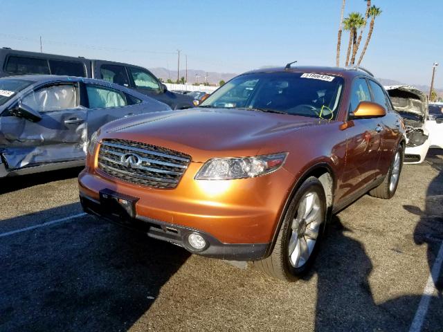 JNRAS08U25X103487 - 2005 INFINITI FX35 ORANGE photo 2