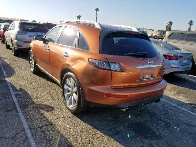 JNRAS08U25X103487 - 2005 INFINITI FX35 ORANGE photo 3