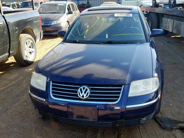 WVWTH63B82P128468 - 2002 VOLKSWAGEN PASSAT GLX BLUE photo 9