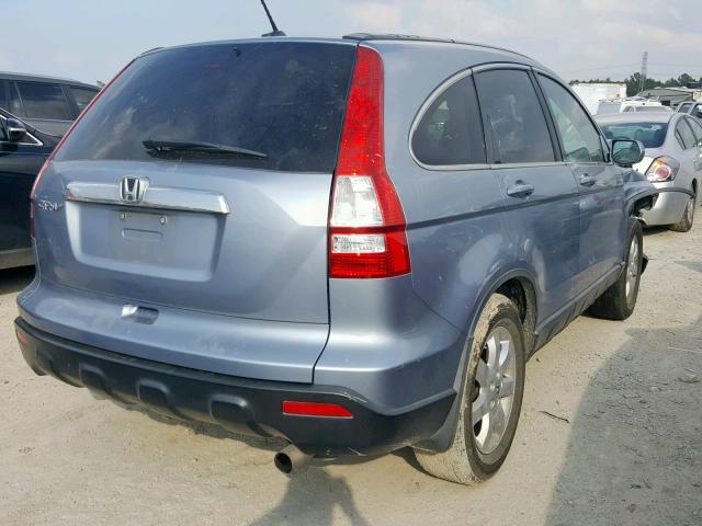 5J6RE387X8L009286 - 2008 HONDA CR-V EXL BLUE photo 4