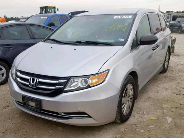 5FNRL5H26EB056938 - 2014 HONDA ODYSSEY LX SILVER photo 2