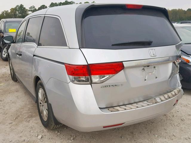 5FNRL5H26EB056938 - 2014 HONDA ODYSSEY LX SILVER photo 3