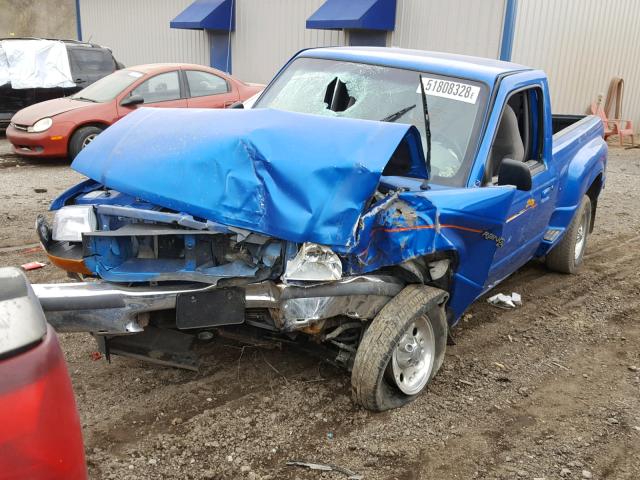 1FTYR10C7WPA86352 - 1998 FORD RANGER BLUE photo 2