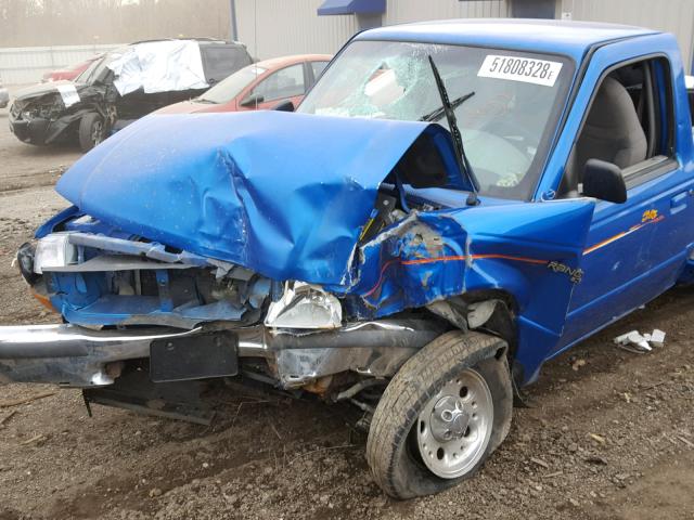 1FTYR10C7WPA86352 - 1998 FORD RANGER BLUE photo 9