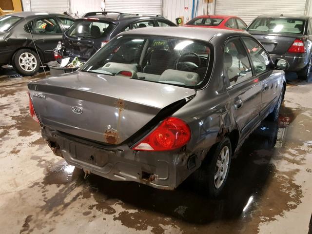 KNAFB121425125974 - 2002 KIA SPECTRA BA GRAY photo 4