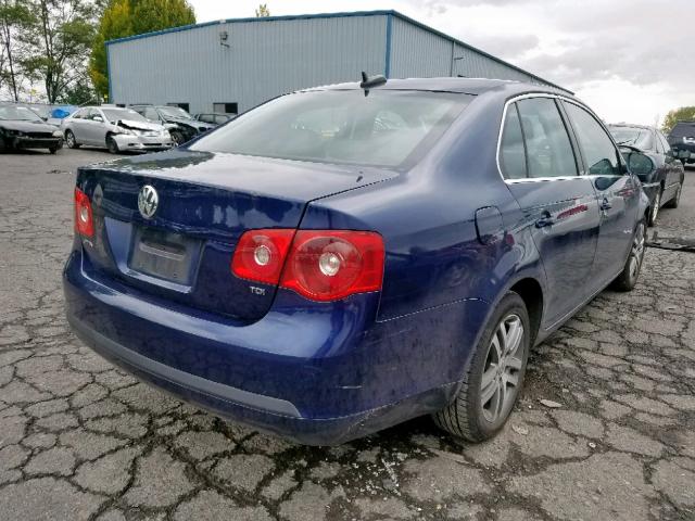 3VWST71K36M713132 - 2006 VOLKSWAGEN JETTA TDI BLUE photo 4