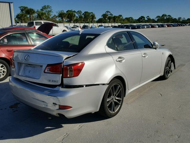 JTHBF5C28D5187464 - 2013 LEXUS IS 250 SILVER photo 4