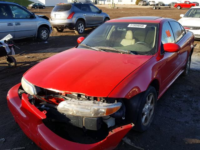 1G3NF52E61C156859 - 2001 OLDSMOBILE ALERO GLS RED photo 2