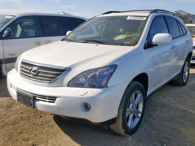 JTJHW31U782867316 - 2008 LEXUS RX 400H WHITE photo 2