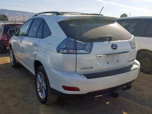 JTJHW31U782867316 - 2008 LEXUS RX 400H WHITE photo 3