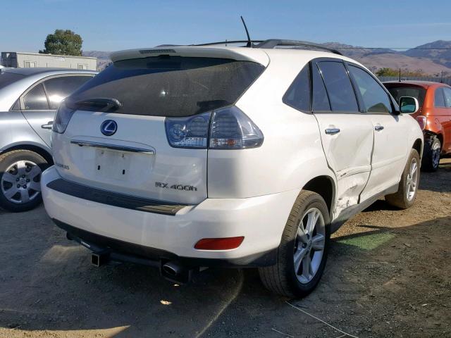 JTJHW31U782867316 - 2008 LEXUS RX 400H WHITE photo 4