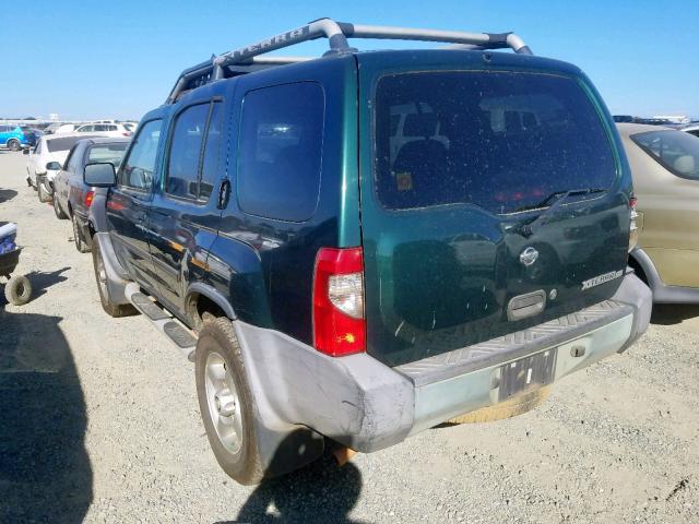 5N1ED28Y91C527904 - 2001 NISSAN XTERRA XE GREEN photo 3