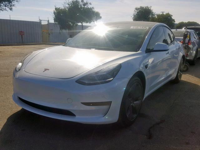 5YJ3E1EA0KF416026 - 2019 TESLA MODEL 3 WHITE photo 2