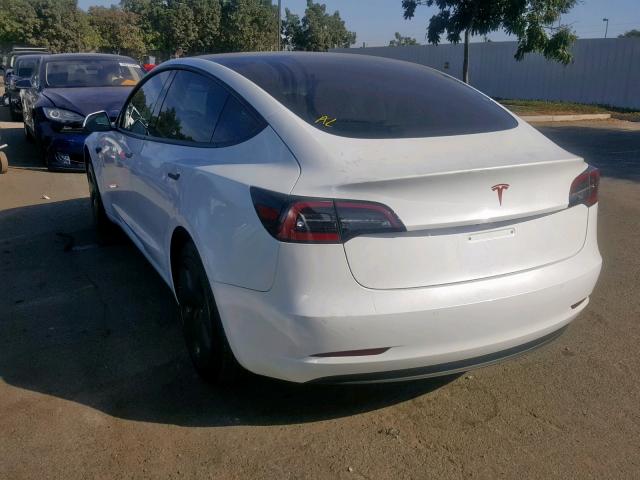 5YJ3E1EA0KF416026 - 2019 TESLA MODEL 3 WHITE photo 3