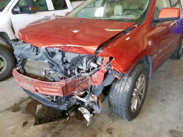 2FMDK48C37BA89939 - 2007 FORD EDGE SEL ORANGE photo 9