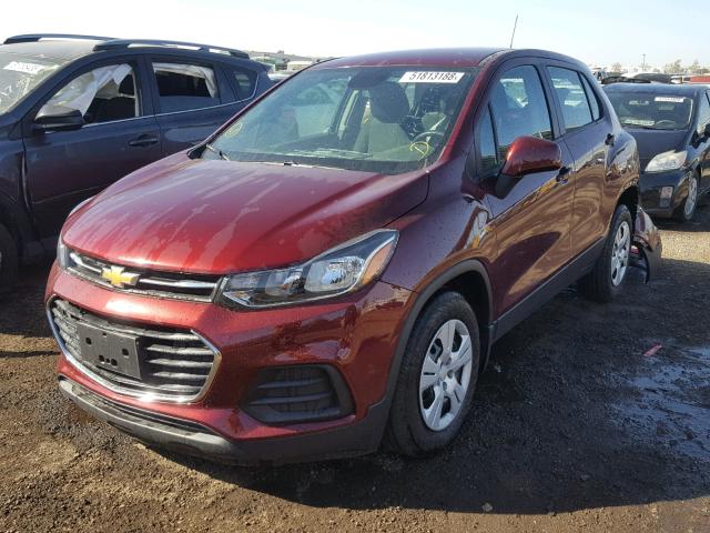 3GNCJKSB7HL273785 - 2017 CHEVROLET TRAX LS RED photo 2