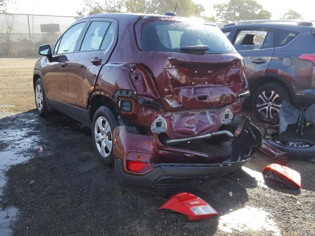 3GNCJKSB7HL273785 - 2017 CHEVROLET TRAX LS RED photo 3