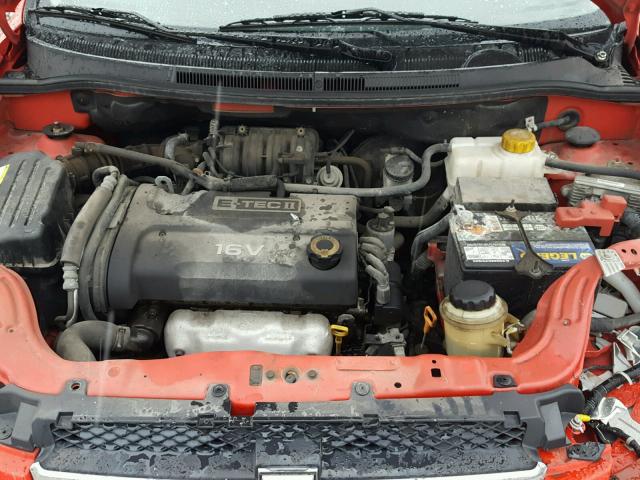 KL1TD56608B111181 - 2008 CHEVROLET AVEO BASE Қызыл фото 7