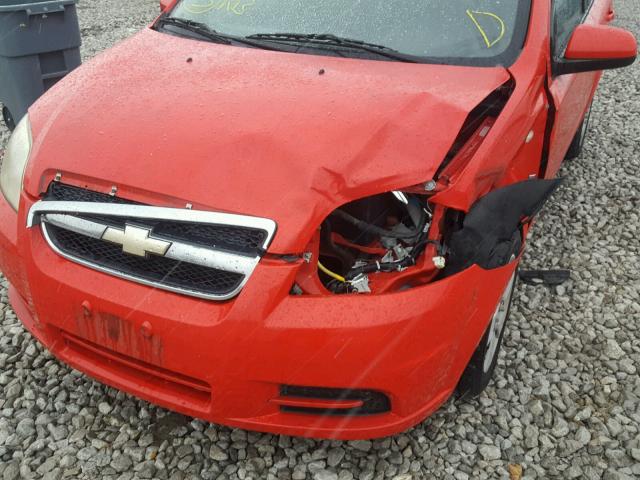 KL1TD56608B111181 - 2008 CHEVROLET AVEO BASE Қызыл фото 9
