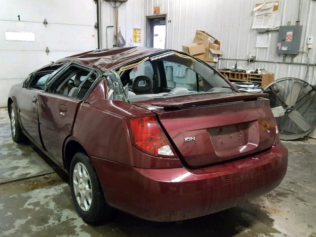 1G8AJ52F53Z123223 - 2003 SATURN ION LEVEL MAROON photo 3