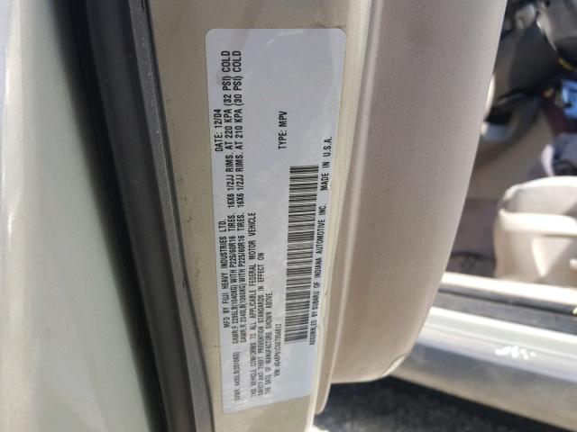 4S4BP61C557356812 - 2005 SUBARU LEGACY OUT GRAY photo 10