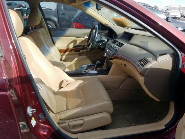 1HGCP2F82AA144860 - 2010 HONDA ACCORD EXL BURGUNDY photo 5