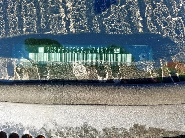 2G2WP552681174821 - 2008 PONTIAC GRAND PRIX BLACK photo 10