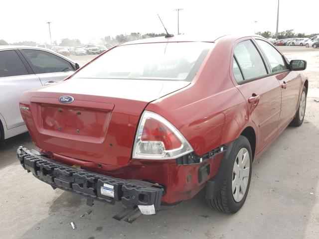 3FAHP06Z58R185815 - 2008 FORD FUSION S RED photo 4