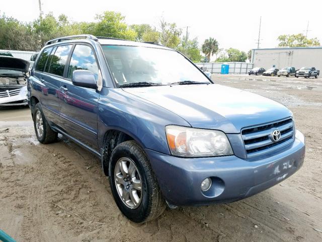 JTEGP21A550075695 - 2005 TOYOTA HIGHLANDER BLUE photo 1