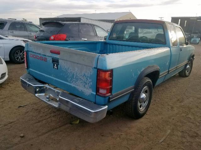 1B7GL23Y6TS521932 - 1996 DODGE DAKOTA BLUE photo 4