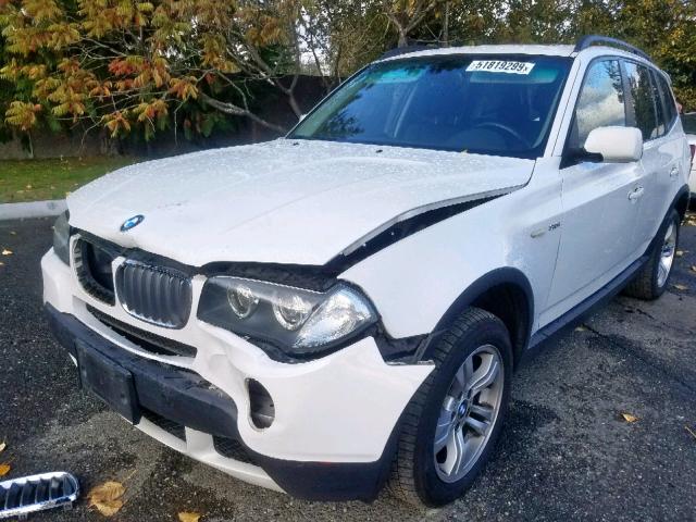 WBXPC73448WE51976 - 2008 BMW X3 3.0I WHITE photo 2