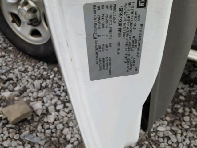 1GCFG15X681191558 - 2008 CHEVROLET EXPRESS G1 WHITE photo 10