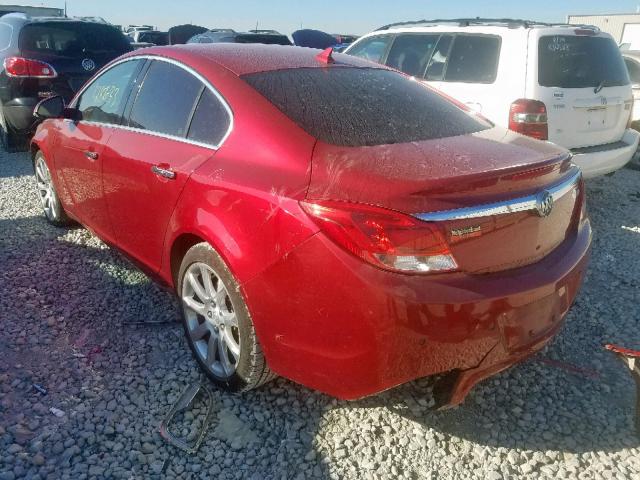 2G4GU5GV1D9178167 - 2013 BUICK REGAL PREM RED photo 3