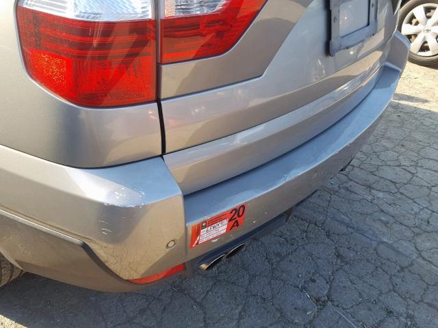 WBXPC93498WJ14454 - 2008 BMW X3 3.0SI GRAY photo 9