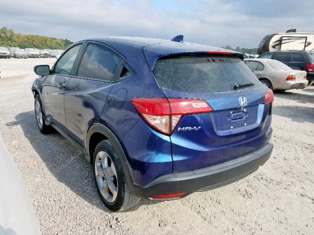 3CZRU5H51GM713290 - 2016 HONDA HR-V EX BLUE photo 3