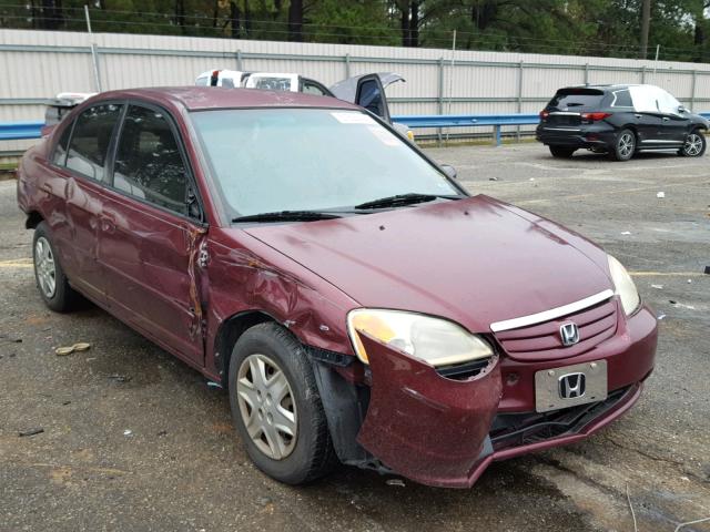 2HGES16503H609597 - 2003 HONDA CIVIC LX MAROON photo 1