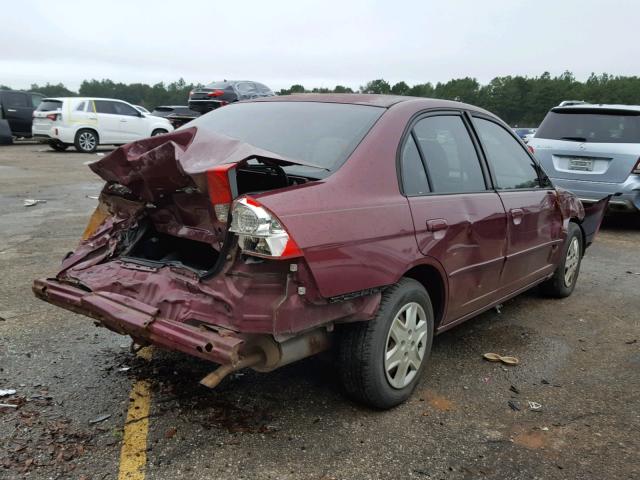 2HGES16503H609597 - 2003 HONDA CIVIC LX MAROON photo 4