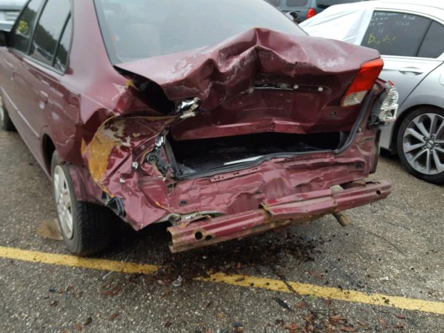 2HGES16503H609597 - 2003 HONDA CIVIC LX MAROON photo 9