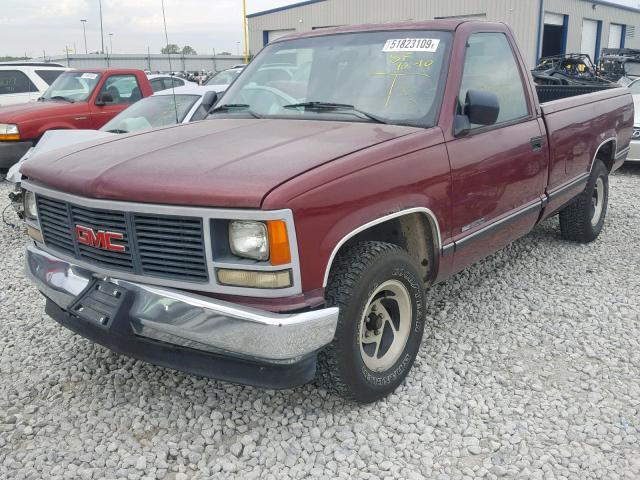 1GTDC14Z8PZ512019 - 1993 GMC SIERRA C15 MAROON photo 2