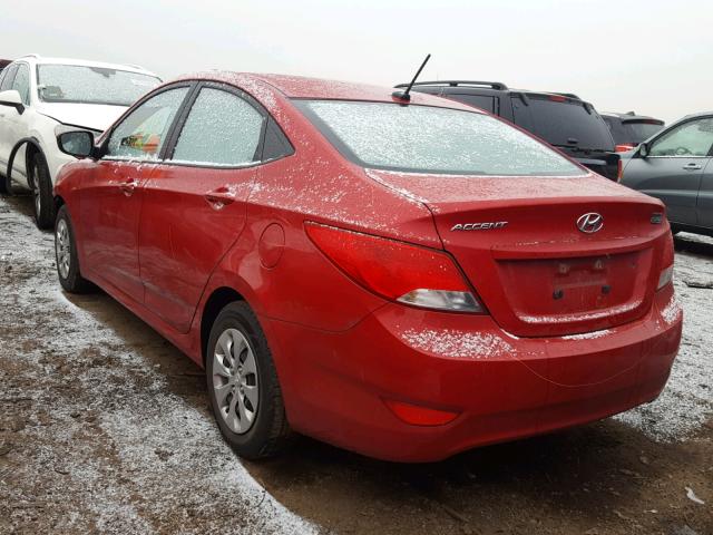 KMHCT4AEXGU980387 - 2016 HYUNDAI ACCENT SE RED photo 3