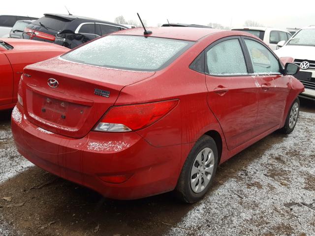 KMHCT4AEXGU980387 - 2016 HYUNDAI ACCENT SE RED photo 4