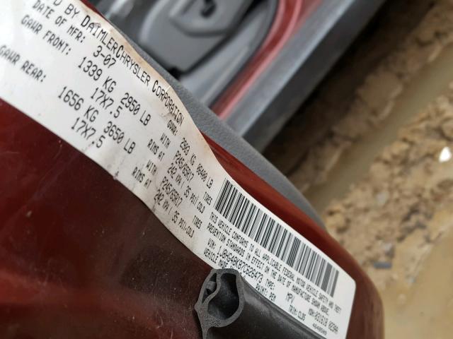 1J8HG48K87C626473 - 2007 JEEP COMMANDER Bordo foto 10